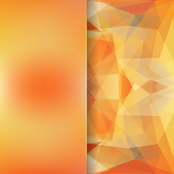 Абстрактный фон из желтого, оранжевого треугольников и матового стекла — стоковый вектор
