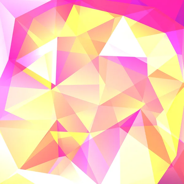 Fondo abstracto formado por triángulos rosa y amarillo — Vector de stock