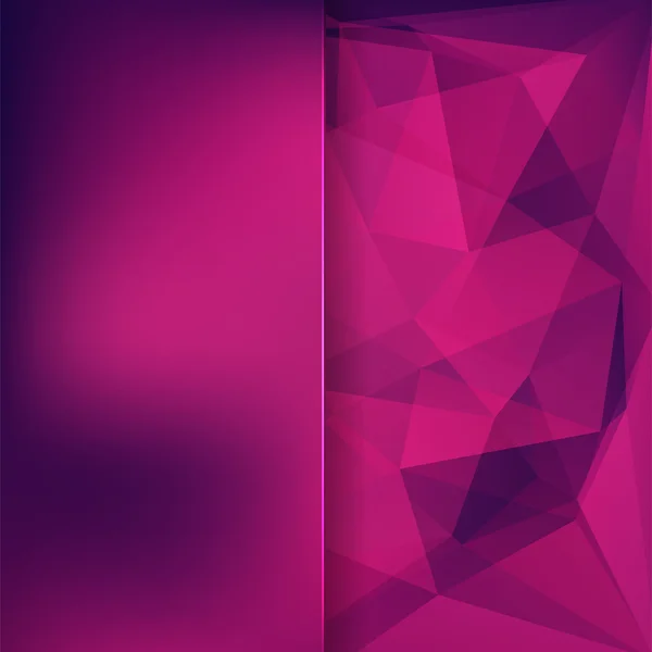 Abstrakt bakgrund som består av rosa, lila trianglar och matt glas — Stock vektor