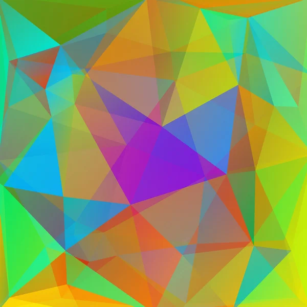 由绿色、 黄色、 橙色三角形组成的抽象背景 — 图库矢量图片