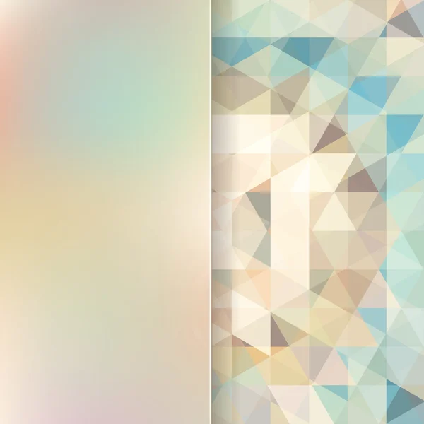 Sfondo astratto composto da triangoli bianchi, beige, blu e vetro opaco — Vettoriale Stock