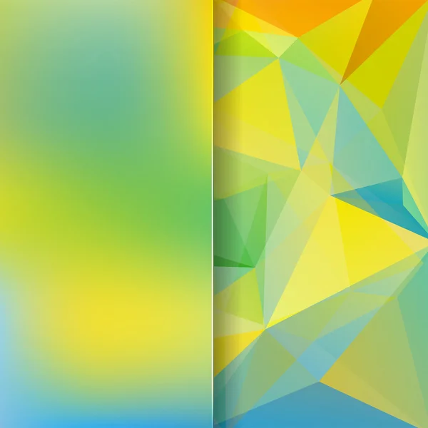 Sfondo astratto composto da triangoli gialli, verdi, blu — Vettoriale Stock