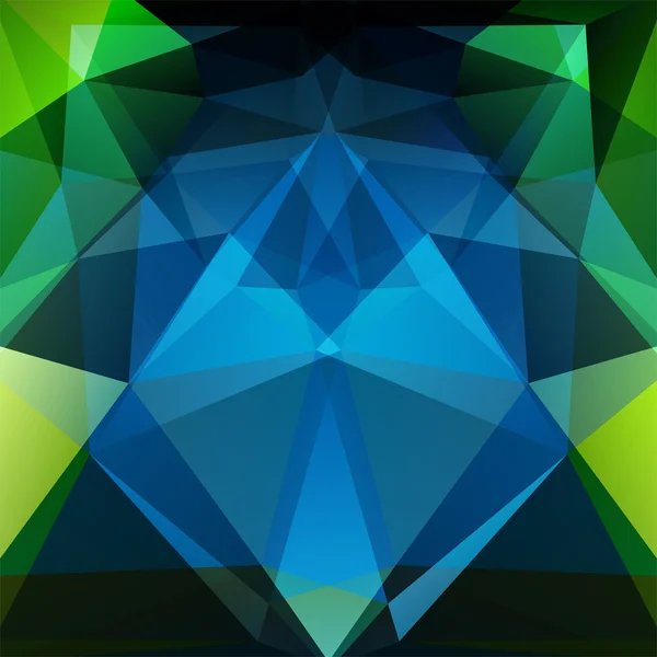 Sfondo astratto composto da triangoli verdi, blu, neri — Vettoriale Stock