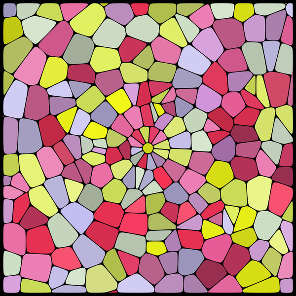 абстрактный фон, состоящий из зеленого, розового, красного, фиолетового геомекальных форм
