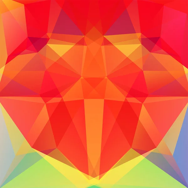 Latar belakang abstrak yang terdiri dari segitiga merah, oranye, kuning, hijau - Stok Vektor