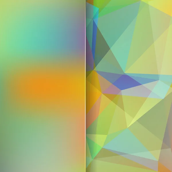 Abstrakter Hintergrund bestehend aus grünen, gelben, blauen Dreiecken — Stockvektor