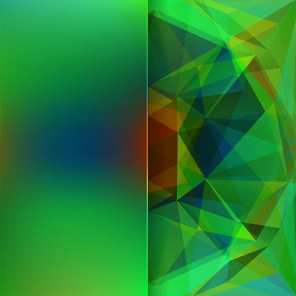 緑の三角形とマットのガラスで構成される抽象的な背景 — ストックベクタ
