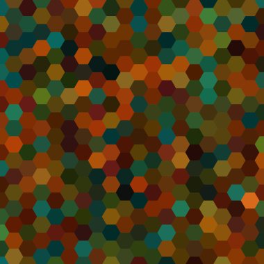 arka plan yeşil, kahverengi altıgenler oluşan