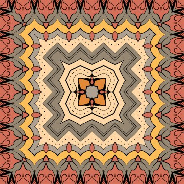 Colorful geometric pattern, vector illustration. Beige, brown colors