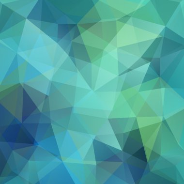 Mavi, yeşil üçgen oluşan arka plan, vektör 