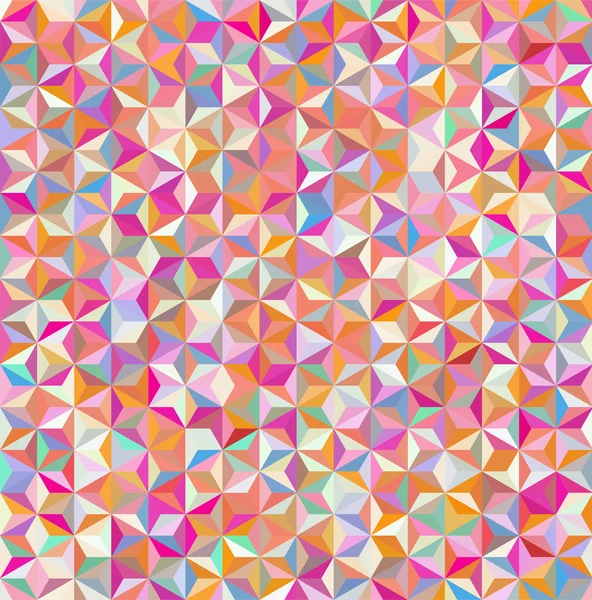 Абстрактный фон, состоящий из маленьких розовых, оранжевых, белых треугольников — стоковый вектор