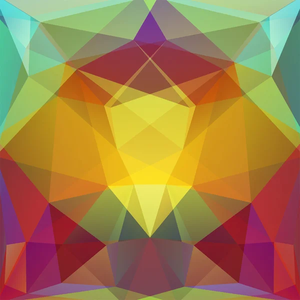 Latar belakang abstrak yang terdiri dari segitiga kuning, merah, hijau, ungu - Stok Vektor