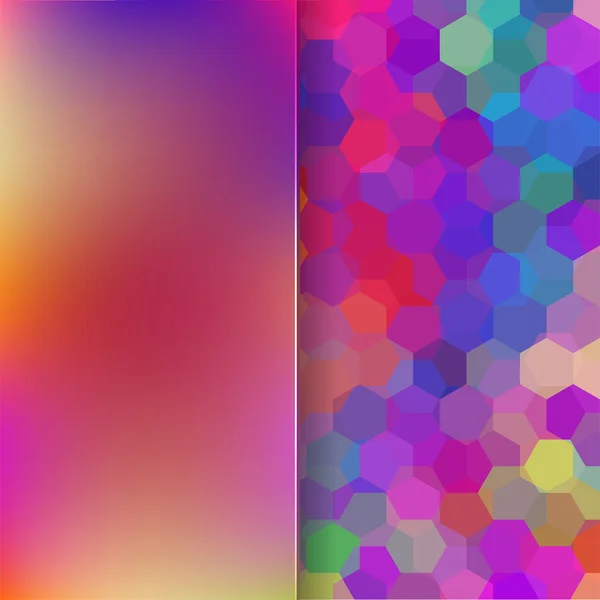 Abstract background consisting of pink, purple, blue, orange hexagons — Stock Vector