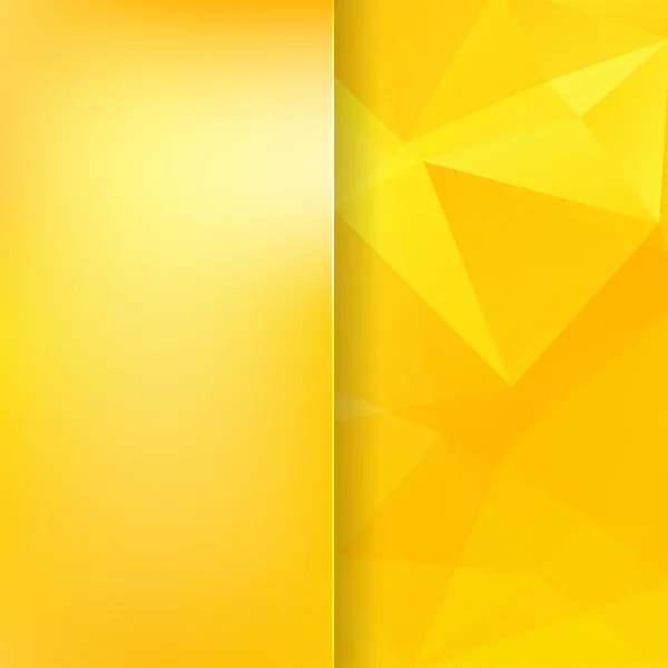 Abstract background consisting of yellow triangles and matt glass — Stock Vector