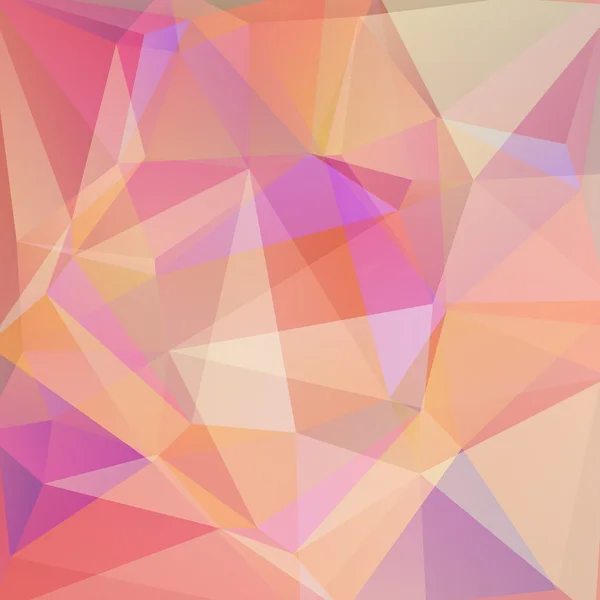 Abstract background consisting of orange, beige, pink triangles — Stock Vector