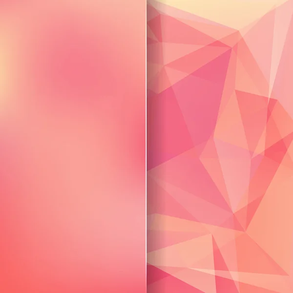 Fond abstrait composé de triangles roses, orange et verre mat — Image vectorielle