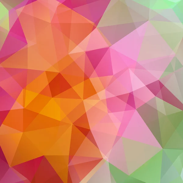 Fondo abstracto formado por triángulos rosa, naranja y verde — Vector de stock
