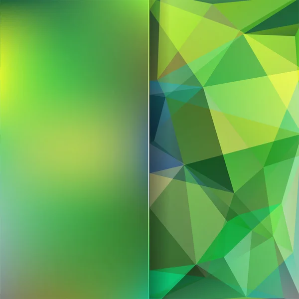 Abstract background consisting of green triangles and matt glass — Stock Vector