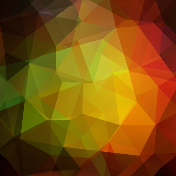Abstrakter Hintergrund bestehend aus grünen, gelben, orangen Dreiecken — Stockvektor