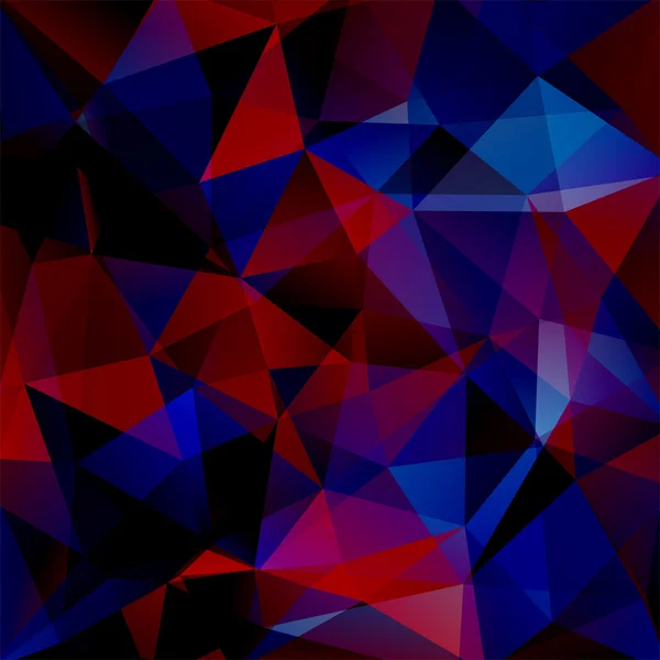 Latar belakang abstrak yang terdiri dari segitiga merah, hitam, biru - Stok Vektor