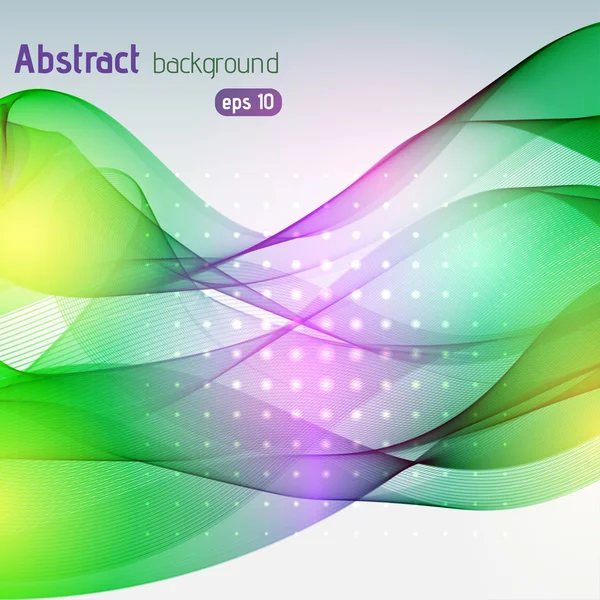Coloridas líneas de luz lisa de fondo. Verde, amarillo, rosa — Archivo Imágenes Vectoriales