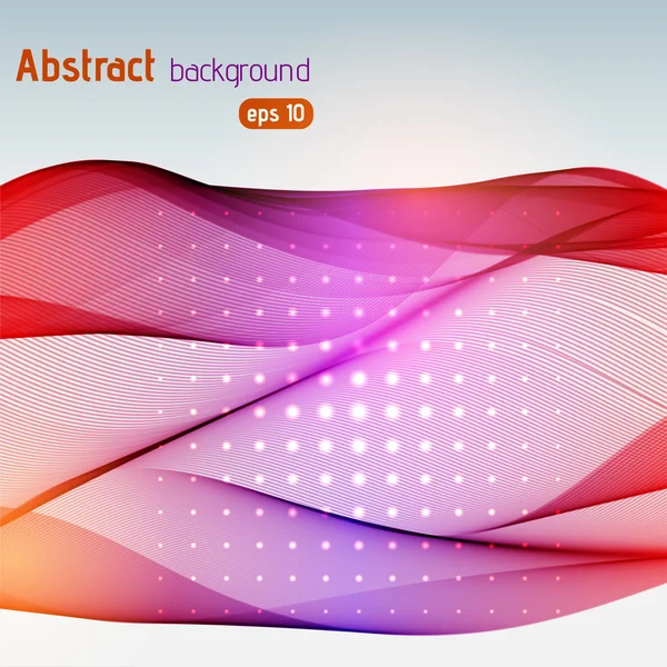 Colorful smooth light lines background. Red, pink, purple, orange colors. Vector illustration — 图库矢量图片