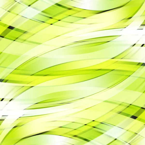 Cfond de lignes lumineuses lisses colorées. Couleurs vert, blanc, jaune. Illustration vectorielle — Image vectorielle