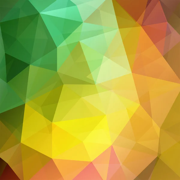 Abstract background consisting of green, yellow, orange triangles, vector illustration — Wektor stockowy