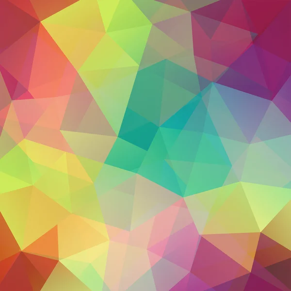 Fondo abstracto compuesto por triángulos verde, púrpura, amarillo, rojo, ilustración vectorial — Vector de stock