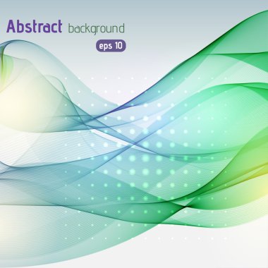 Abstract wave design element. Green, blue, yellow colors.