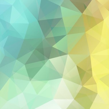 abstract background consisting of green, blue, yellow triangles