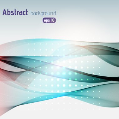 Colorful smooth light lines background. Blue, green, gray colors