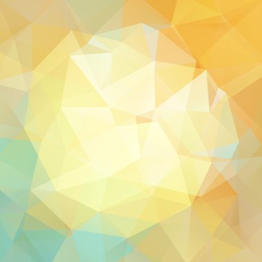abstract background consisting of yellow, orange, green triangles, vector illustration