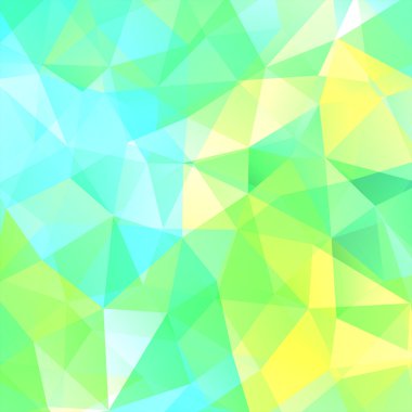abstract background consisting of green, blue, yellow triangles, vector illustration