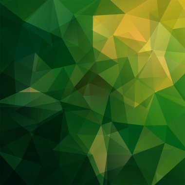 yeşil, sarı üçgenler, vektör çizim oluşan arka plan