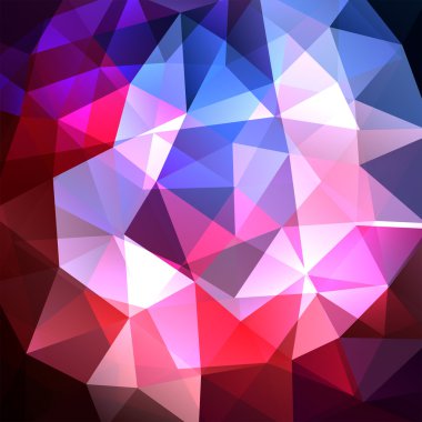abstract background consisting of triangles, Pink, white, blue colors. vector illustration