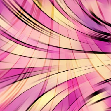 Colorful smooth light lines background. Yellow, pink colors. Vector illustration
