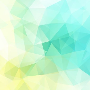 abstract background consisting of green, blue, white, yellow triangles, vector illustration