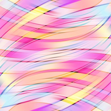 Colorful smooth light lines background. Pink, yellow, blue, white colors. Vector illustration