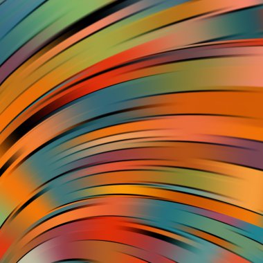 Colorful smooth light lines background. Green, orange colors. Vector illustration