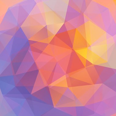 abstract background consisting of yellow, orange, pink, purple triangles, vector illustration