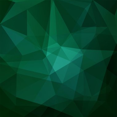 Abstract background consisting of triangles. Dark green color. Geometric design for business presentations or web template banner flyer. Vector illustration