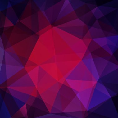 Background made of triangles. Pink, purple, blue colors. Square composition with geometric shapes. Eps 10