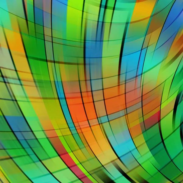 Fond de lignes lumineuses lisses colorées. vert, orange, bleu — Image vectorielle
