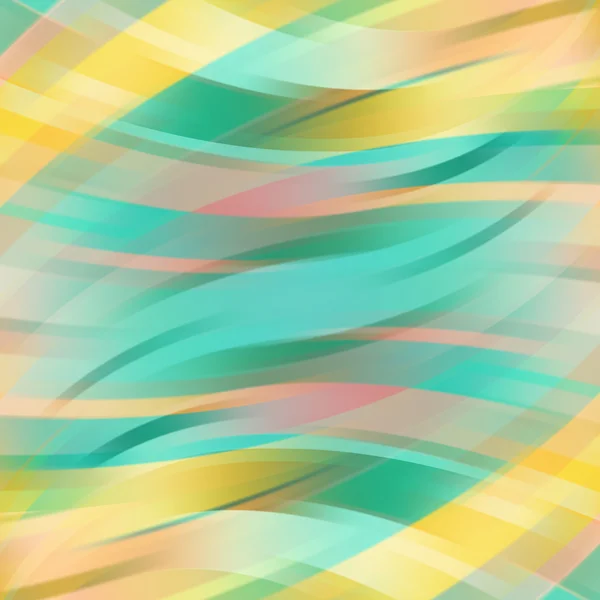 Colorful smooth light lines background. Yellow, green colors. Vector illustration — Stok Vektör