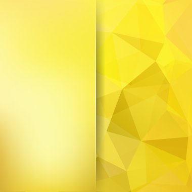Background of geometric shapes. Blur background with glass. Colorful mosaic pattern. Vector EPS 10. Vector illustration. Yellow colors.