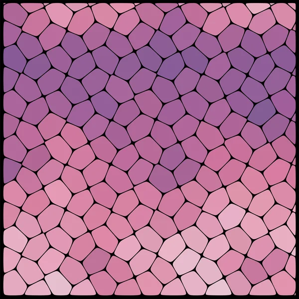 Astratto sfondo geometrico multicolore costituito da elementi geometrici disposti su fondo nero. Illustrazione vettoriale. Colori rosa, viola, viola . — Vettoriale Stock