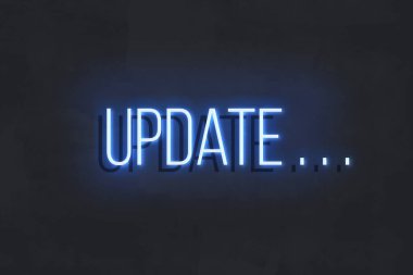 Güncelle. Neon işareti. Öncü harfler