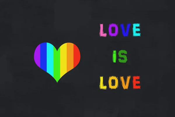 Feier Der Gay Pride Veranstaltung Liebe Ist Liebe Bunte Regenbogen — Stockfoto