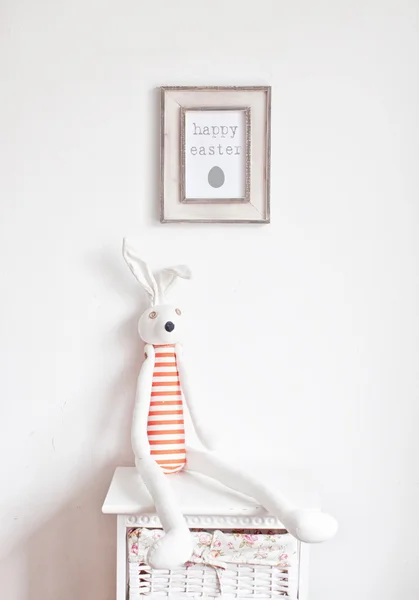 Bunny on the bedside table — Stock Photo, Image